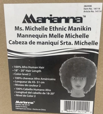 Marianna Ms Michelle Ethnic Manikin  - 100% Human Hair - Afro Human Hair - Image 1 of 2