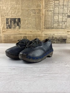 Collectable Rare Kids Baby Antique Victorian Vintage Handmade Wooden Shoes Clogs - Picture 1 of 6