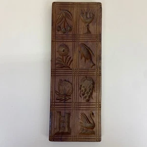 Antik Vintage Handgeschnitzt Holz 8 Designs Springerle Plätzchen Gebäck Butter Form - Bild 1 von 9