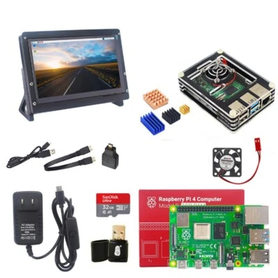Raspberry Pi 4 2gb 4gb 8gb Starter Kit 7 in Touch Screen Power Supply Case Fan - Image 1 of 4