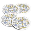 4x Round Stickers 10 cm - Mountain Climbing Mountaineer Travel  #7950