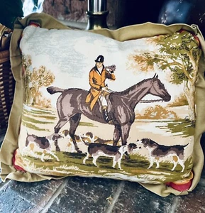 Fox Hunt Beagles Hunting Dogs Square Pillow with Flange - Picture 1 of 8