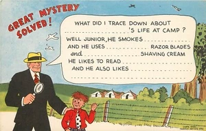 Postal de colección; Dick Tracy, gran misterio resuelto sobre la vida de alguien en el campamento - Imagen 1 de 2