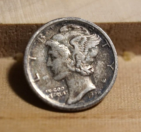 1928 US Mercury Silver Dime 10C VF (INV J) Cover