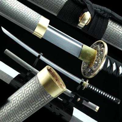 Dragón Saya de Hierro, Espada Katana Samurai Japonesa, Acero al Carbono Full Tang #1172 Foto 1 de 4