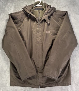 CAT Caterpillar Ridge Jacket Mens Large Brown Water Resistant Windproof Workwear - Picture 1 of 21