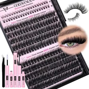 Fluffy Eyelash Clusters Kit Waterproof DIY Lashes Extension Kit Wispy Volume D C - Picture 1 of 7