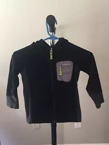 Giacca con cappuccio cerniera intera Eddie Bauer bambini ragazzi pile nero e grigio taglia 5 - Foto 1 di 6