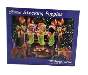 “Stocking Puppies” - 100 Pc Puzzle - Vermont Christmas Company - Labrador - T - Picture 1 of 8