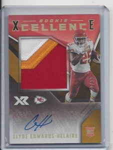 CLYDE EDWARDS HELAIRE 2020 PANINI XR XCELLENCE GOLD JUMBO RPA PATCH AUTO RC 1/10 - Picture 1 of 2