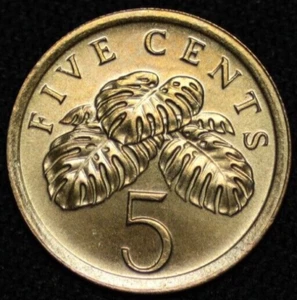 SINGAPORE ~ 1988 ~5 Cents ~ UNC ~ Quality World Coin ☘️ T - #459 ☘️ - Picture 1 of 2