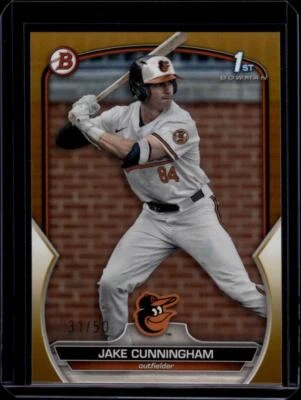 2023 Bowman Draft Gold #BD-198 Jake Cunningham 31/50 Baltimore Orioles  ID:41680 - Image 1 of 2