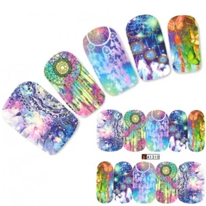 Tattoo Nail Traumfänger Federn Aufkleber Nagel Sticker Nägel Fuß Water Decal - Imagen 1 de 2