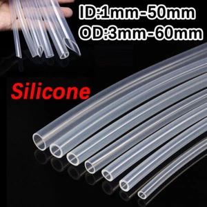Transparent Silicone Tubing Food Grade Hose Pipe 1mm 2mm 3mm 4mm 5mm 6mm to 50mm - Picture 1 of 14
