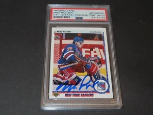 Mike Richter Signed 1990-91 Upper Deck Rookie Card RC #32 Auto PSA/DNA COA 1A - Bild 1 von 5