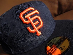 San Francisco Giants Paisley Swirl New Era 59FIFTY 5950 Fitted Cap sz 8 1/8 hat - Picture 1 of 12