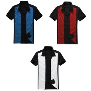 Men Rockabilly Cowboy Clothing Shirts Bowling Shirts Charlie Sheen Style Party - Picture 1 of 7