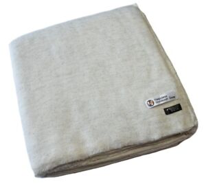 NHZ Natural XL Himalayan Cashmere Blanket/Throw 90"x108" From Nepal (Ivory)