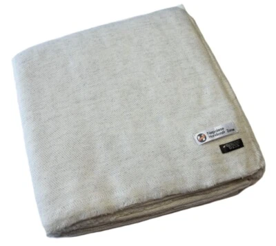 NEPALESE HANDICRAFT ZONE INC. NHZ Natural XL Himalayan Cashmere Blanket/Throw 90"x108" From Nepal (Ivory)
