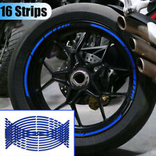 16Pcs Blue Reflective Motorcycle Car Wheel Hub Rim Stripe Tape Decal Sticker DIY