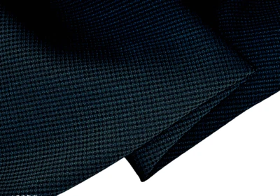 NAVY BLUE SUPER 150'S HOPSACK PURE WOOL LUXURY TAILORING MADE IN ITALY E18 - Image 1 of 4