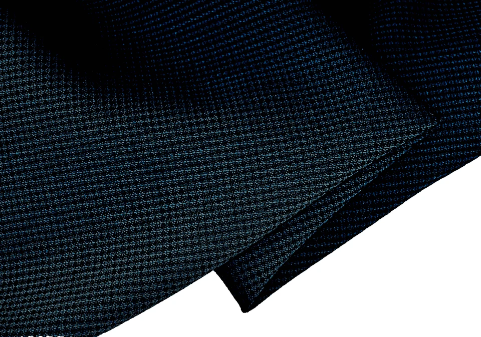 NAVY BLUE SUPER 150'S HOPSACK PURE WOOL LUXURY TAILORING MADE IN ITALY  E18 - Image 1 of 4