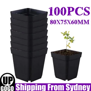 100PCS Square Plant Flower Pots Nursery Seedlings Garden Plant Pots Container AU - Picture 1 of 13