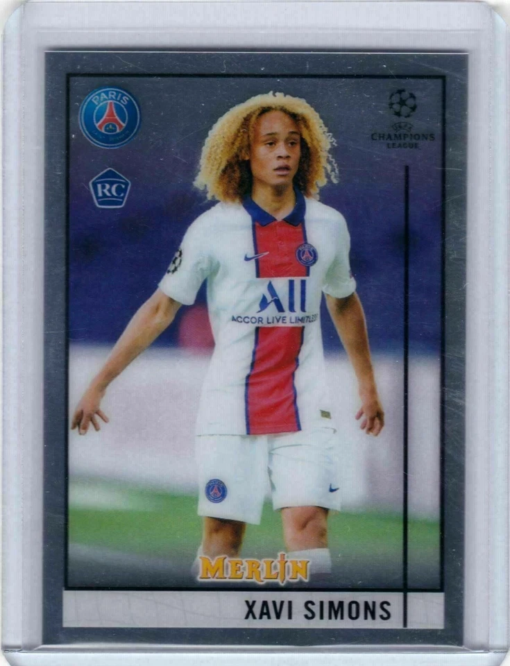 2020-21 Topps Chrome Merlin #87 Xavi Simons PSG Rookie (ref 143459) - Image 1 of 2