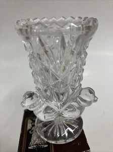 Jarrón de cristal con patas de importación The Byrdes Collection de Miller #1499 - Imagen 1 de 11