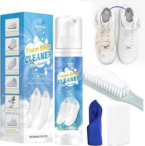 Shoe Cleaner Kit | 6.76 Oz Sneaker Cleaner Foam with Brush & Towel | White Shoe - Picture 1 of 7