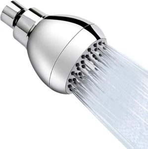 High Pressure Shower Head 3 Inches Anti-Clog Anti-Leak Fixed Showerhead Chrome w - Picture 1 of 12