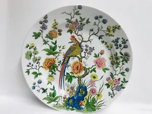 KAISER PORZELLAN WANDTELLER "NANKING" GROSSE SCHALE, PFAU, VIELE BLUMEN, 32,5 CM - Bild 1 von 5