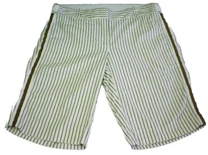 J Crew Shorts size 0 City Fit 100% Cotton Brown White Nautical trim stripes * - Picture 1 of 6