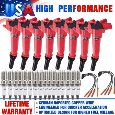 Bobina de encendido + bujía + juego de cables para Ford F-250 Super Duty 6,2 L 2011-2016 Foto 1 de 4