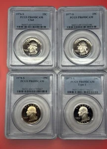 1976 1977 1978 1979-S (Type 1) 25c PR69 DCAM Clad PCGS Washington Quarters Lotx4 - Picture 1 of 2