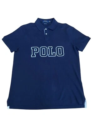 Polo Ralph Lauren Polo Shirt Men's Medium Blue Big Logo Custom Slim Fit Preppy - image 1 of 4