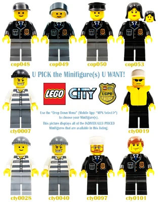 Genuine LEGO U PICK Minifigures TOWN: CITY: POLICE **USED** Group 1 - Image 1 of 4