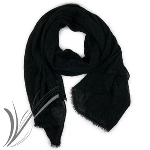 Sciarpa cotone nera uomo leggera fular foulard pashmina elegante casual moda - Foto 1 di 2