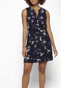 Hawthorn Claira Draw Tie Waist Navy Blue Floral Print Size Large Sleeveless. - Picture 1 of 15