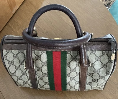 Vintage Gucci GG Sherry Line Mini Boston Bag Hand Bag - Image 1 of 4