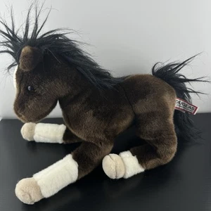 Douglas Cuddle Toys Horse Brown, Black And White Plush Stuffed Animal 12” Pony - Picture 1 of 5
