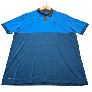Nike Tiger Woods Collection Blue Velocity Jacquard Golf Polo Shirt, Herren Gr. L - Bild 1 von 13