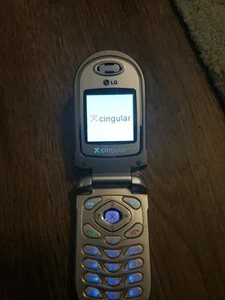 LG C1300 Silver ( AT&T / Cingular ) Very Rare Working Flip Phone Bundled Charger - Picture 1 of 6