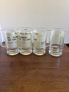 Star Gazette 1982 Set Of 4 Kay Celebrates 50th Year Beer Mugs - Picture 1 of 10