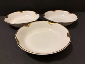 3 Haviland Limoges Jubiläum Beere Dessertschalen Goldrand 5” x 1” überbacken - Bild 1 von 3