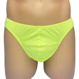 Men's Stretch Thong Underwear Chartreuse Yellow-Green Spandex 9001 Medium - Picture 1 of 7