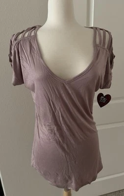 NWT Rue+ T-Shirt Women Plus size 2X Dusty Rose Pink SS V-Neck Tee Top Blouse - Image 1 of 3