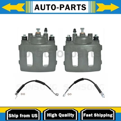 4 Piece Brake Caliper Set with Hoses Fits Jeep Cherokee 4.0L 2.5L - Image 1 of 4
