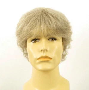 Perruque homme 100% cheveux naturel blanc méché gris ref DANY 51 - Imagen 1 de 8