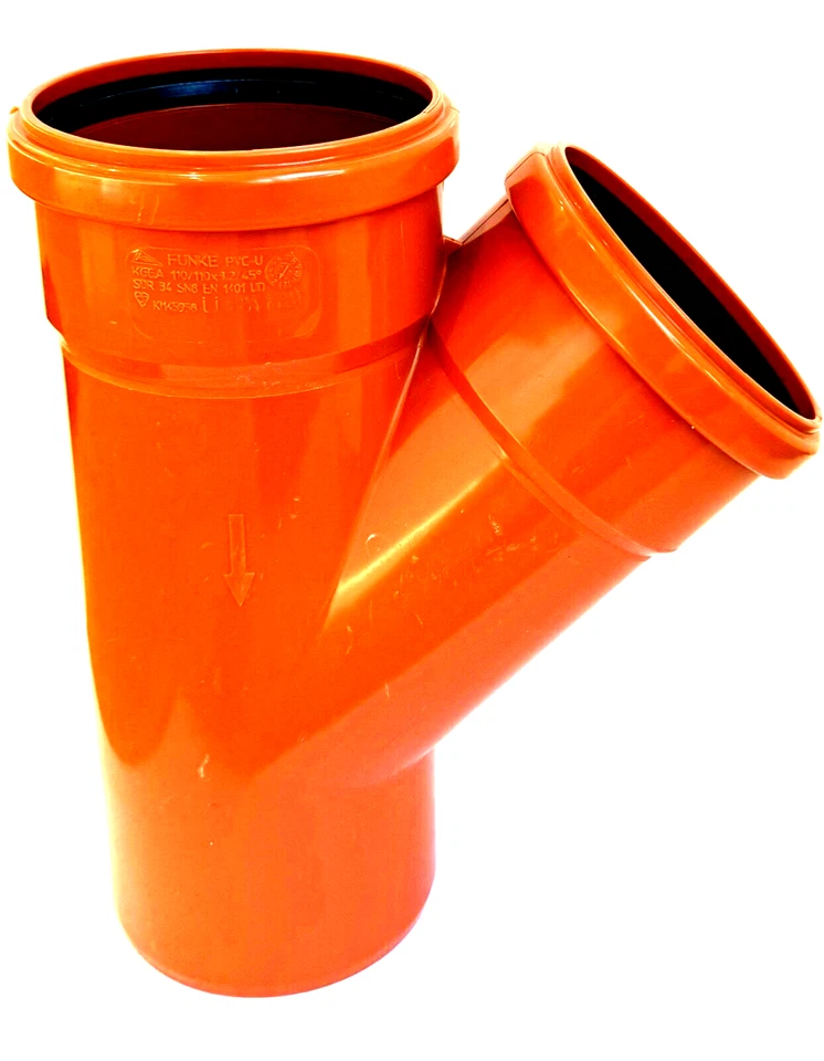 Underground Drainage Fitting 45 Deg 110mm Double Socket Branch - Image 1 of 1